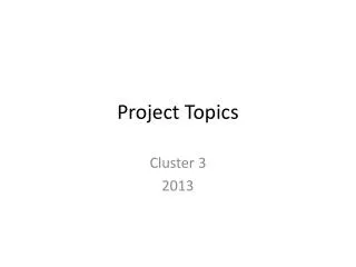 Project Topics