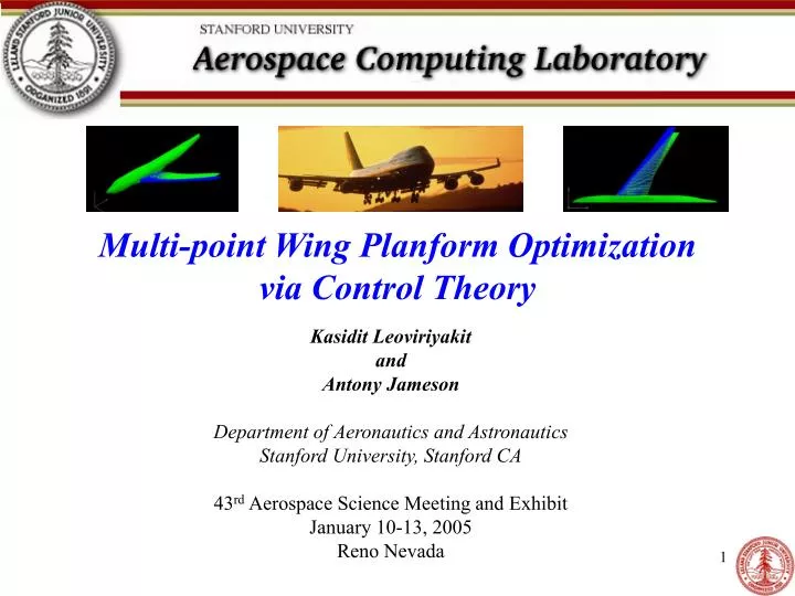 multi point wing planform optimization via control theory