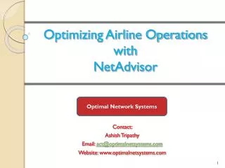 Optimizing Airline Operations with NetAdvisor