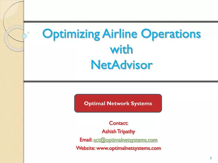 optimizing airline operations with netadvisor