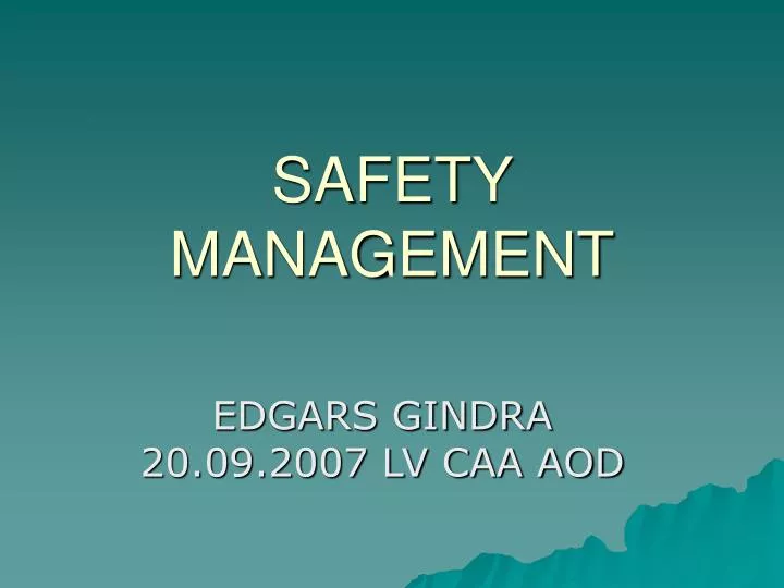 safety management