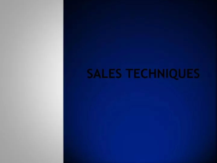 sales techniques