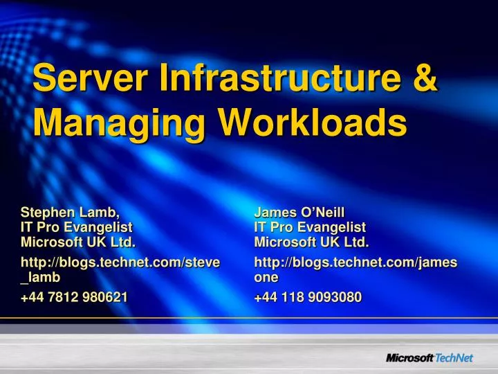 server infrastructure managing workloads