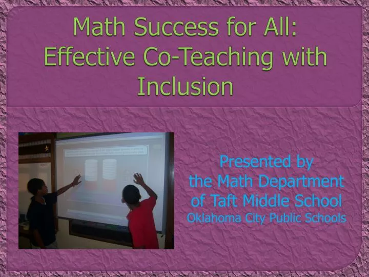 math success for all effective co teaching with inclusion