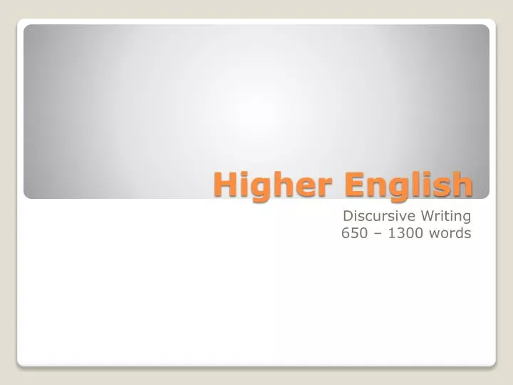 higher english discursive essay template