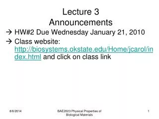 Lecture 3 Announcements