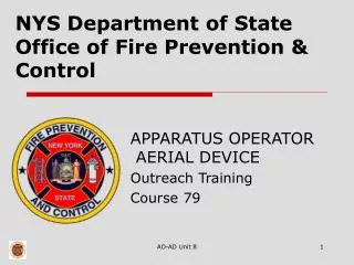 NYS Department of State Office of Fire Prevention &amp; Control
