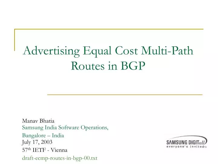 advertising equal cost multi path routes in bgp