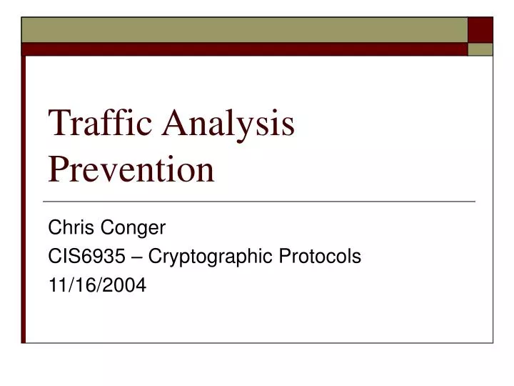 traffic analysis prevention