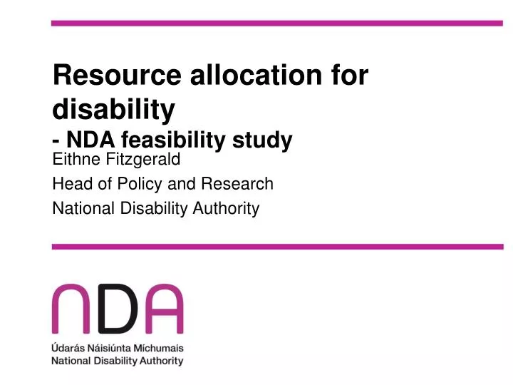 resource allocation for disability nda feasibility study