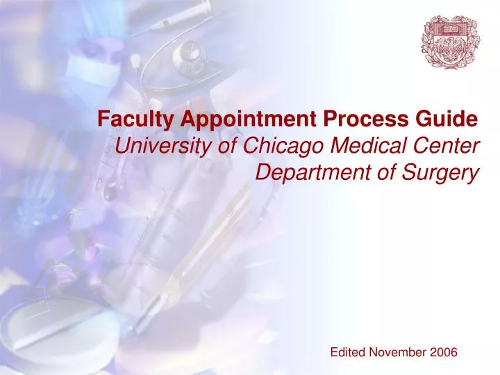 faculty appointment process guide university of chicago medical center department of surgery