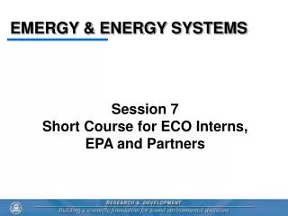 EMERGY &amp; ENERGY SYSTEMS
