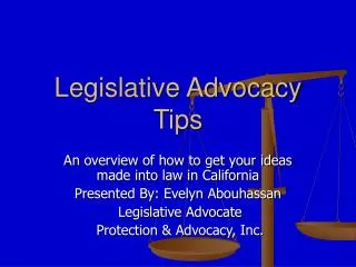 Legislative Advocacy Tips