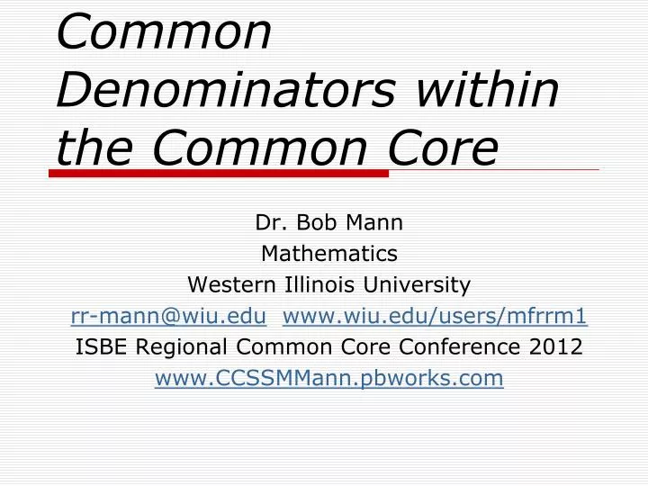 common denominators within the common core
