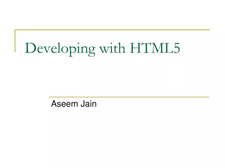 developing with html5