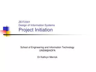 ZEIT2301 Design of Information Systems Project Initiation