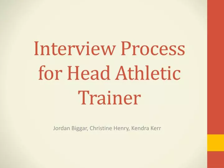 interview process for head athletic trainer