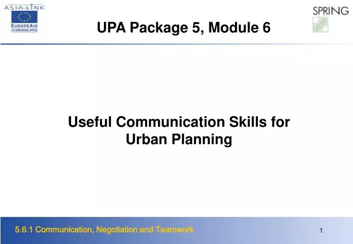 useful communication skills for urban planning