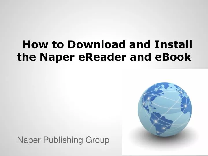 how to download and install the naper ereader and ebook