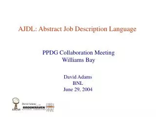 AJDL: Abstract Job Description Language