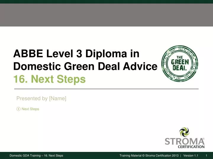abbe level 3 diploma in domestic green deal advice 16 next steps