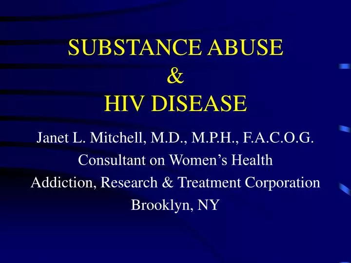 substance abuse hiv disease