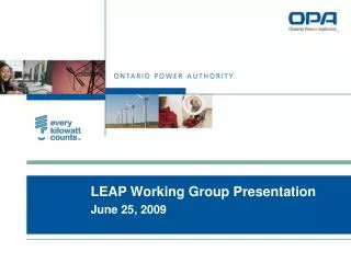 LEAP Working Group Presentation June 25, 2009