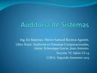 auditoria de sistemas