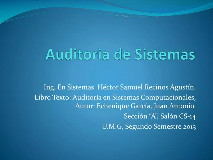 auditoria de sistemas