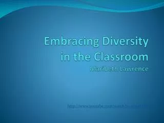 embracing diversity in the classroom maribeth lawrence