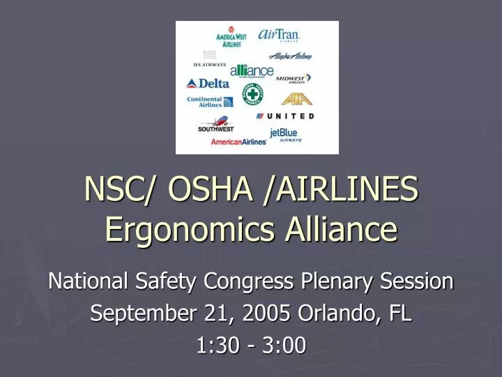 nsc osha airlines ergonomics alliance