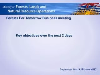 Forests For Tomorrow Business meeting