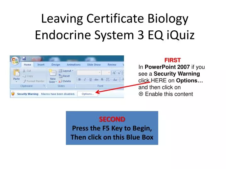 leaving certificate biology endocrine system 3 eq iquiz