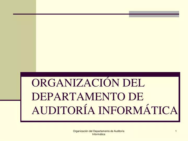 organizaci n del departamento de auditor a inform tica