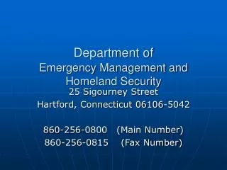 Department of Emergency Management and Homeland Security