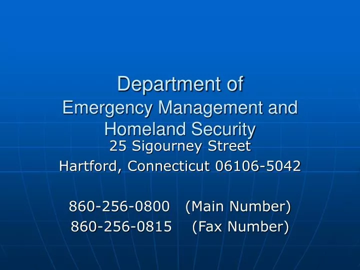 department of emergency management and homeland security
