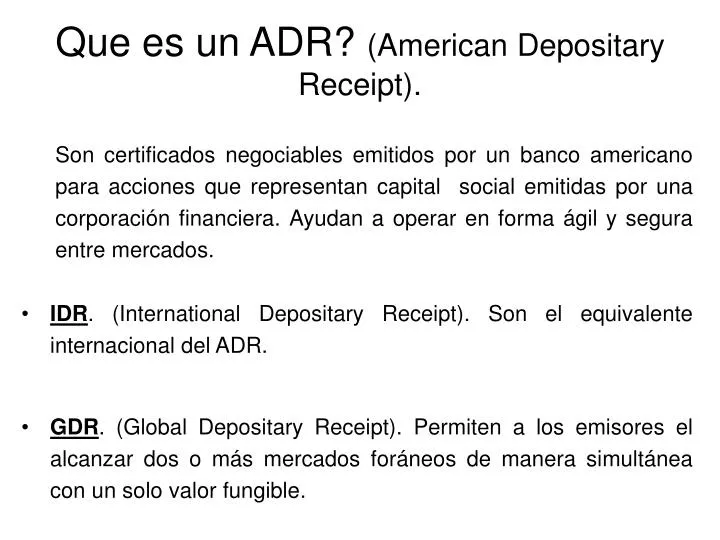 que es un adr american depositary receipt