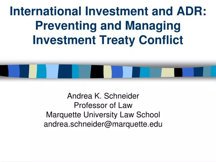 international investment and adr preventing and managing investment treaty conflict