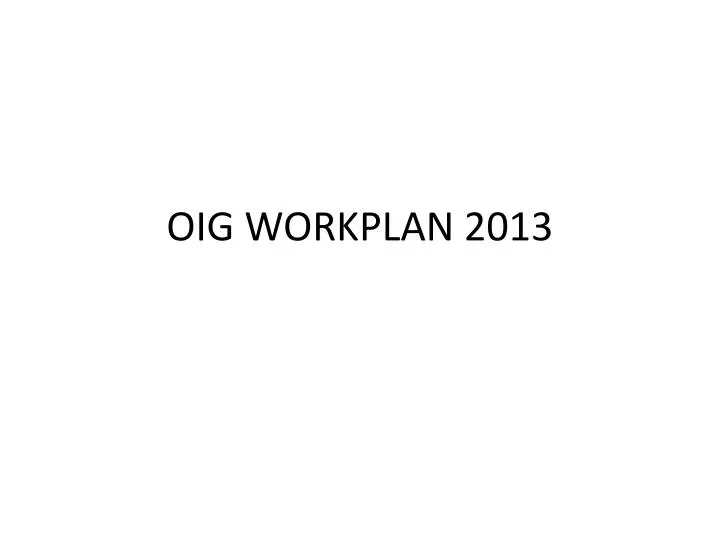 oig workplan 2013