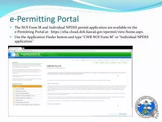 e-Permitting Portal