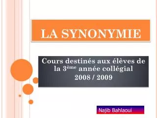 la synonymie