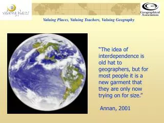 Valuing Places, Valuing Teachers, Valuing Geography