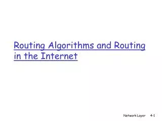 Routing Algorithms and Routing in the Internet