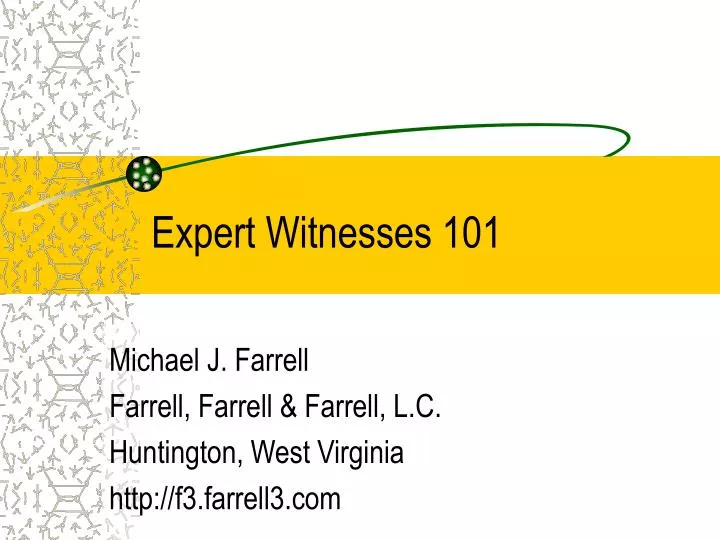 expert witnesses 101