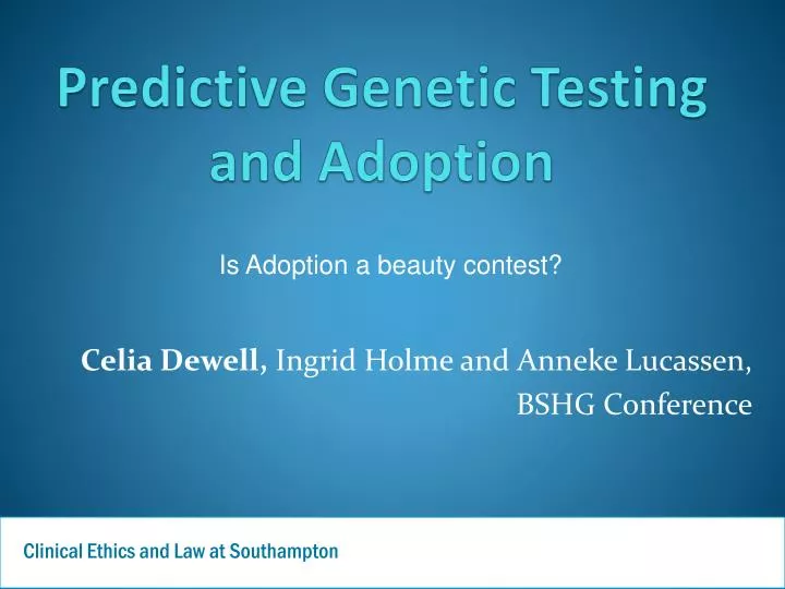 predictive genetic testing and adoption