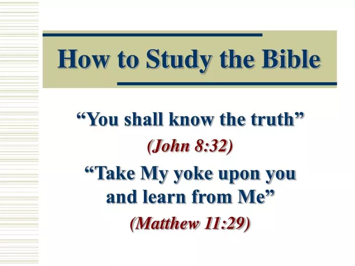 how to study the bible