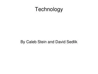 by caleb stein and david sedlik