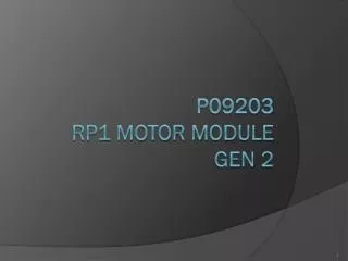 P09203 RP1 Motor Module Gen 2