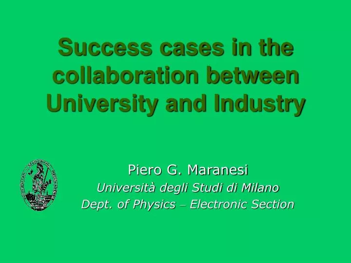 success cases in the collaboration between university and industry