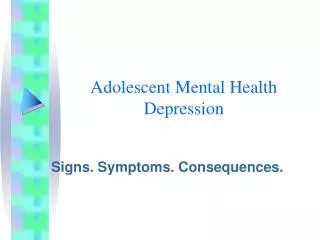 Adolescent Mental Health Depression